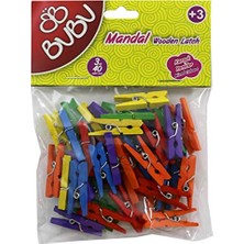 Trendexa 3 cm Renkli Çamaşır Mandalı, 40'lı