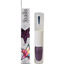 Trendexa 510218 Çocuk Parlak Tırnak Cilası, 2'si 1 Arada, Mor, Top Coat ve Parlak Pudra, Peel-Off Formülü, Çıkarılabilir, Su Bazlı, Zararsız, Vegan