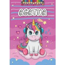 Trendexa Agatha: Personalized Coloring Book For, Theme: Unicorn, Birthday Gift Girl, Daughter..., 25 Designs With Name, Large Size A4 (Ca. 8.5 x 11 Inches), Ages: 4-8