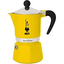 Trendexa Rainbow Ocak Üstü Espresso Pişirici, 6 Fincan, 250 Ml, Sarı Alüminyum Gövde; Indüksiyon Hariç Tüm Ocaklarla Uyumlu