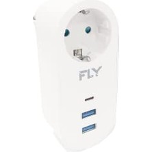 Trendexa 3400 Termal Akım Korumalı, Çocuk Korumalı, 2 x USB Type-C, 1 x USB Type-C, Tekli Priz, Beyaz