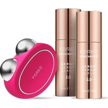 Trendexa Bear Forever Firm Set Halinde; Bear Yüz Masaj Aleti Mikro Akım + 2 x Iletken Serum 30 Ml, Yaşlanma Karşıtı Cihaz, Yüz Kaldırma, Fuşya | Mikro Akımlı Yüz Cihazı, Masaj, Kaldırma, Iletken Serum