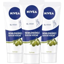 Trendexa Zeytinyağlı Nemlendirici El Bakım Kremi 75 Ml, Yapışkan His Bırakmaz, Yumuşak Cilt Hissi, X3 Adet