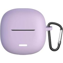 Trendexa Xiaomi Redmi Buds 6 Lite Uyumlu Kancalı Silikon Kılıf Lila