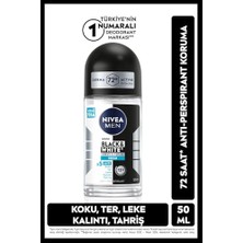 Trendexa Erkek Roll-On Deodorant, Black & White Invisible Fresh, 50 Ml, 72 Saat Ter Koruması