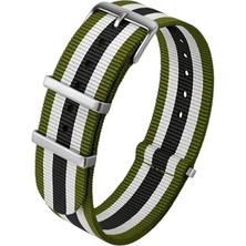 Trendexa Saat, 18 Mm-20 Mm-22 Mm-24 mm Nato Kumaş Tekstil Kordonu Kayışı N32NYL3-GWB