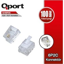 Trendexa RJ9-RJ11 Telefon Soketi Q-K6P2C, 100'LÜ Paket