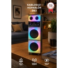 Torima Bluetooth Hoparlör 200W 9000MAH Mikrofonlu Kumandalı Fm Radyo USB Type-C Speaker D62 Ahşap