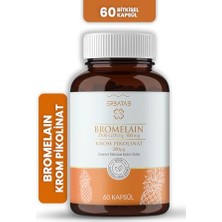 Trendexa Bromelain Krom Pikolinat 60 Kapsül; 500 Mg Ananas Enzimi, 2500 Gdu, Bitkisel Takviye Edici Gıda