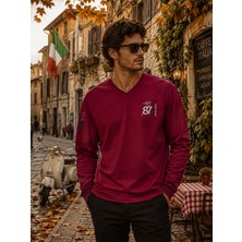Masimar Erkek V Yaka Sweatshirt %100 Pamuk