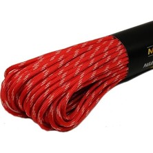 Trendexa Polyester Paracord Ip 4 mm Kırmızı Beyaz Desen 30 Metre
