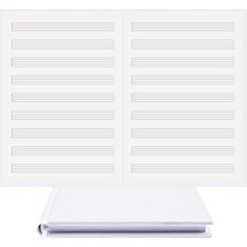 Trendexa Müzik Nota Defteri; (Anahtarsız Sol Kesik Çizgili)% 100 El Yapımı, El Dikişi, (Iplik Dikiş) Kumaş Ciltleme A/5, Beyaz