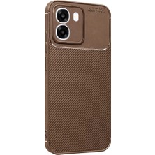 Oppo Oppo A6T 5g Uyumlu Auto Focus Karbon Kapak - Kahverengi