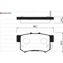 SANGSIN Arka Fren Balata Honda Cıvıc 1.6l D16 Vtec Vtı 01-05 / 1.4l 1.6l 96-01 / 1.6l R16A2 Vtec Sedan 06-> 43022S5AJ00/ 43022S6DE50/ 43022S2A000