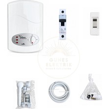 Ihlas Aura Basic Yeni Model Banyo Şofbeni 105A6 Moedli Kablolu Set Montaja Hazır Paket Sigorta ve Sigorta Kutulu
