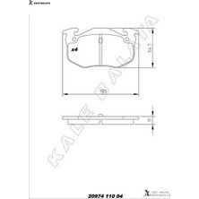 Arka Fren Balata R9 R19 Megane I / Clıo I Iı / 106 96- 206 00- 306 97-01 / Saxo 96- / Xsara 97- Ince Kale Balata 7701203668/ 701204845/ WVA20635