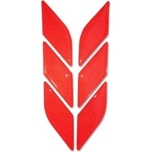 Trendexa Araç, Otomobil, Motosiklet ve Bisiklet Için Reflektif Kırmızı 6 Parça Çok Amaçlı 3D Sticker
