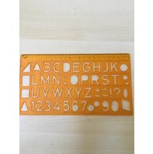 Trendexa A4 Harf ve Rakam Şablonu Cetveli, Turuncu, Plastik, 21X29,7 Cm, Büyük Harf, Rakam ve Semboller