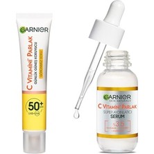 Trendexa C Vitamini Günlük Uv Korumalı Güneş Yüz Kremi SPF50 Görünmez Doku 40 ml ve C Vitamini Parlak Süper Aydınlatıcı Serum 30 ml Cilt Bakım Seti