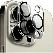 Trendexa Kamera, iPhone 15 Pro-15 Pro Max Uyumlu 3D Camı Lens Koruyucu Glass Şeffaf Night Delux VERSION-AL3403