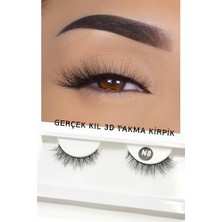 Trendexa Doğal Görünümlü Gerçek Kıl Tam Boy Ipek Takma Kirpik (1 Çift) - Mink Eyelash No: N8