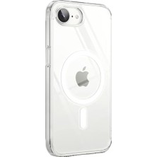 Trendexa iPhone 16E/17E Uyumlu Şeffaf Magsafe Kılıf, Polikarbonat Arka, Silikon Kenarlar, Kablosuz Şarj Destekli