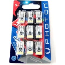 Trendexa W5W T10 Dipsiz LED Tavan, Park ve Plaka Ampulü, 9 Adet, Beyaz