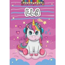 Trendexa Ela: Personalized Coloring Book For, Theme: Unicorn, Birthday Gift Girl, Daughter..., 25 Designs With Name, Large Size A4 (Ca. 8.5 x 11 Inches), Ages: 4-8
