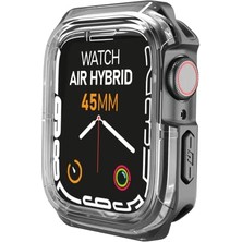 Trendexa Kılıf; Apple Watch 8/7 Uyumlu Air Hybrid 45 Mm, Darbeye Dayanıklı Koruyucu Silikon Kılıf, Siyah
