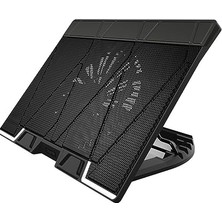Trendexa NS3000 Dizüstü Bilgisayar Soğutucu Pedi, 17 Inç'e Kadar, 6 Seviyeli Ayarlanabilir Yükseklik, USB ve Usb-C Hub
