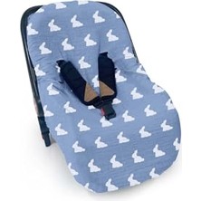 Trendexa %100 Pamuk Müslin Ana Kucağı Kılıfı, Mono Lapin Royal Blue, PSTKLF-RYB-000STD