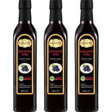 Trendexa Doğal Fermantasyon Balzamik Sirke, 500 ml x 3 Adet; Içilebilir, Katkısız, Cam Şişe