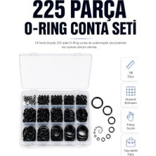 Trendexa 225 Parça Profesyonel O-Ring Conta Kiti Su, Yağ ve Hava Sızdırmazlık Tamir Seti