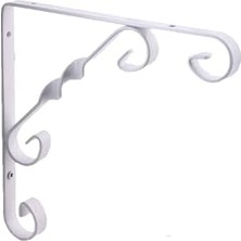 Trendexa Burgulu Dekoratif Raf Altı Ayağı Konsol, Beyaz, 30 cm