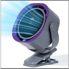 Trendexa Klipsli Şarjlı Bebek Arabası Fanı, 1800RPM, 3600 Mah, Gri
