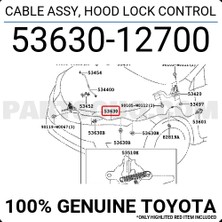 Imperial Toyota Corolla 2013-2018 Tel Kaput Açma (Oem NO:5363012700)