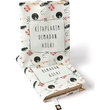 Trendexa Kitaplarım Olmadan Asla Desenli Kitap Kılıfı