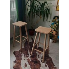 Trendexa Geppetto Home Ahşap Kare Bar Tabure Sandalye