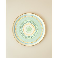 English Home Nostalgic Memory Emaye Tepsi 31 cm Mavi-Turuncu