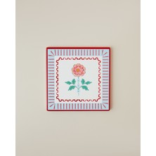 English Home Rustic Flowers Seramik Bardak Altlığı 11 cm Mavi