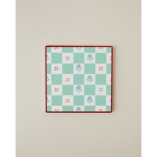 English Home Flora Blocks Seramik Bardak Altlığı 11 cm Yeşil