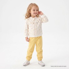Hellobaby Kız Bebek Eşofman Takımı Çiçek Baskılı Fermuarlı Kapüşonlu Long Sleeve Lastikli