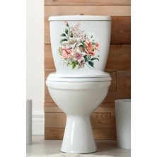 Trendexa Soft Renkli Kır Çiçekleri Temalı Klozet Banyo Stickerı