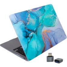 Trendexa Matebook D15 Uyumlu Kristal Parlak Tpu Kılıf, Mermer Desenli Lazer Baskı, Ince Sert Laptop Koruyucu Açık Yeşil