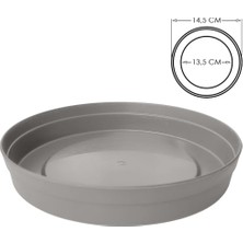 Trendexa Klasik Tabak Parlak Altlık 13.5 cm Bej Plastik Saksı Tabağı