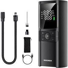 Trendexa 150PSI 4000 Mah Şarjlı Taşınabilir Hava Pompası Araç Lastiği, Bisiklet ve Top Şişirme (Powerbank+Led Lamba+Lcd Ekran)