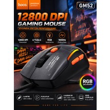 Azurtech Hoco GM52 12800 Dpı Rgb Gaming Mouse 6 Tuşlu Kablolu Oyuncu Mouse 1000Hz