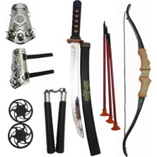 Trendexa Oyuncak, 11 Parça Set Ninja Profesyonel Savaşcı 51 cm Yay 41 cm Kılıç