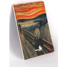 Trendexa The Scream, Edward Munch 1893, Vintage Defter Ix, Çizgisiz, 96 Sayfa, Iplik Dikiş, Esnek Kapak, Yaldızlı Oval Kenar, Tuval Doku, 90 Gram, Fildişi Renk, 14,8X21X1 Cm, Çok Renkli