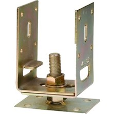 Trendexa 7-12 cm M14 Dayanıklı Metal 2 Adet Bahçe Kamelya Tente Çardak Sundurma Direk Sabitleme Aparatı Pergule Ayağı Ayarlanabilir Civatalı Ekstra Tablalı Galvanizli Pergola